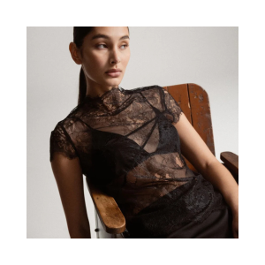 Ahlvar Gallery Eden Lace Tee Black