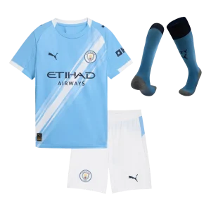 Manchester City Tröja 2025/26 Hemmaställ Blå Barn