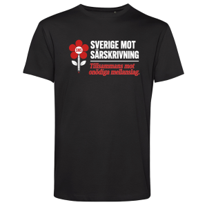 T-shirt (unisex): Tillsammans mot onödiga mellanslag – med ryggtryck (välj färg)