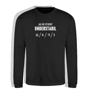 Sweatshirt: Discgolf – överstabil/stabil/understabil (grå eller svart)