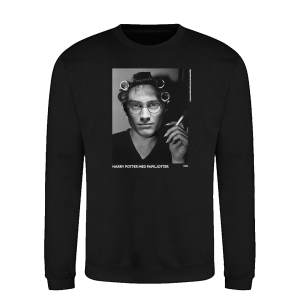Sweatshirt: Harry Potter med papiljotter (svart och grå)